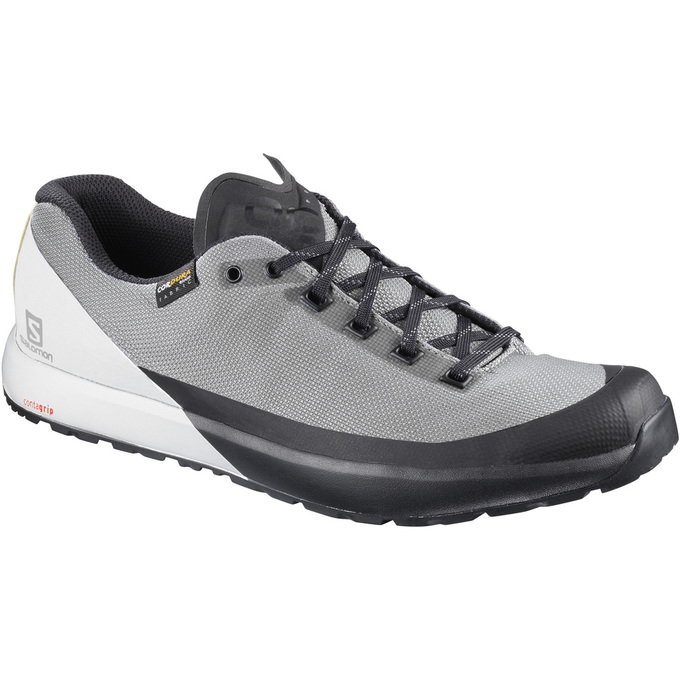 Salomon Israel ACRO - Mens Hiking Shoes - White/Grey/Black (NZYV-12034)